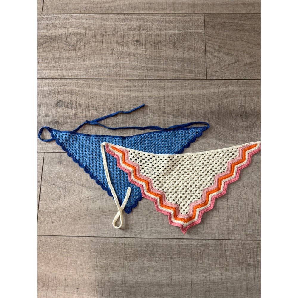 Handmade Crochet Triangle Head Scarf Bundle Boho Festival Cottagecore Y2K
